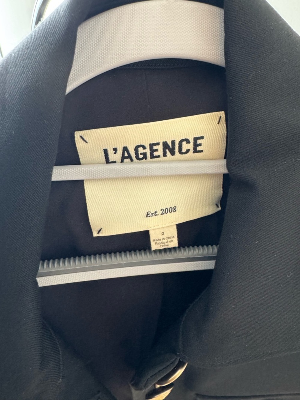 L'AGENCE Black Cropped Kumi Blazer Jacket - Picture 3 of 4